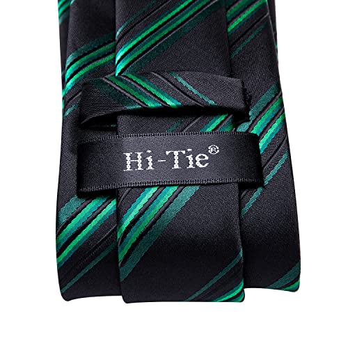 Image of Hi-Tie Men 63inches Tie Set Extra Long Necktie Paisley Tie Pocket Suqare Cufflinks Big and Tall Men Tie