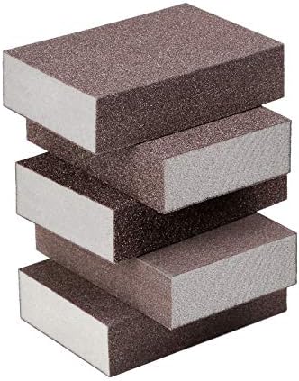 5PCS Sanding Blocks Assorted Sanding Sponge Pads with Different Roughness Grade Wet and Dry Sanding Paper Blocks Kit for Metal Wall Wood