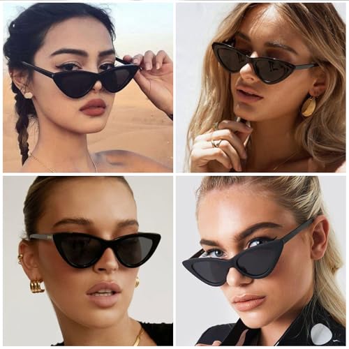 Clout Goggles Cat Eye Sunglasses Vintage Mod Style Retro Black Small Cateye Sunglasses for Women2