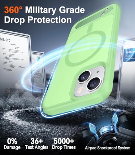 Image of Magnetic Compatible with iPhone 14 Case /iPhone 13 Case,[Built-in Invisible Kickstand][Compatible with MagSafe][Military Grade Shockproof] Slim Translucent Matte Phone Case for iPhone 14 /13 6.1 inch