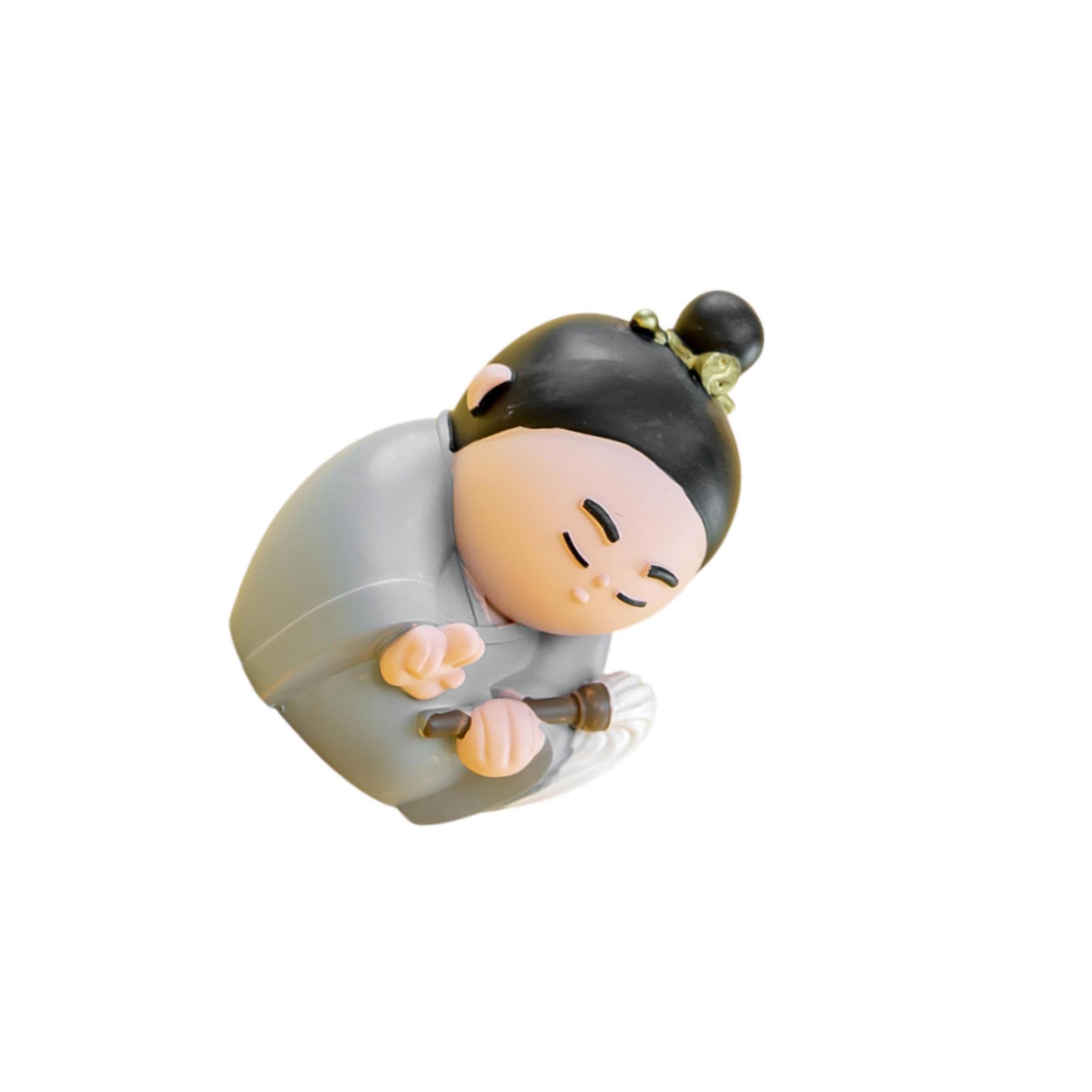 PIXZCSA Miniature Decoration Sculpture For Office Handcrafted Cute Lucky God Figurine Ornament Chinese Lucky God Figure Or Shelf, Style H