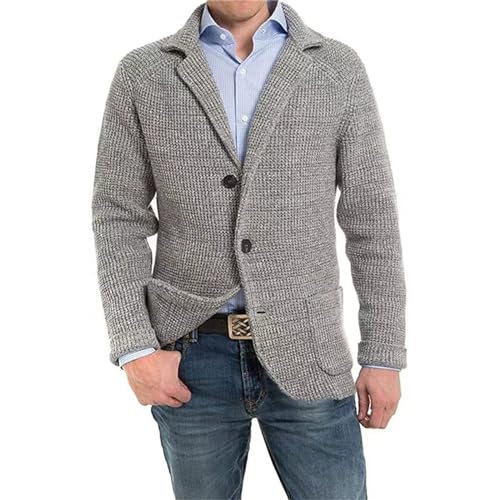 Mens Sport Coats Casual Blazers Shawl Collar Cardigan Button Down Knit Textured Sweater with Pockets Knitwear
