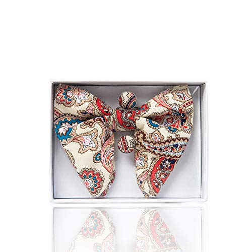 Image of GUSLESON Mens Solid Plaid Velvet Pre-tied Adjustable Bow Tie and Pocket Square Cufflink Set with Gift Box