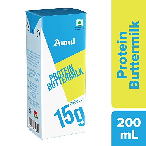 Image of Amul High Protein Buttermilk | 15g protein per pack | pack of 8 (8x200mL) | World's first
