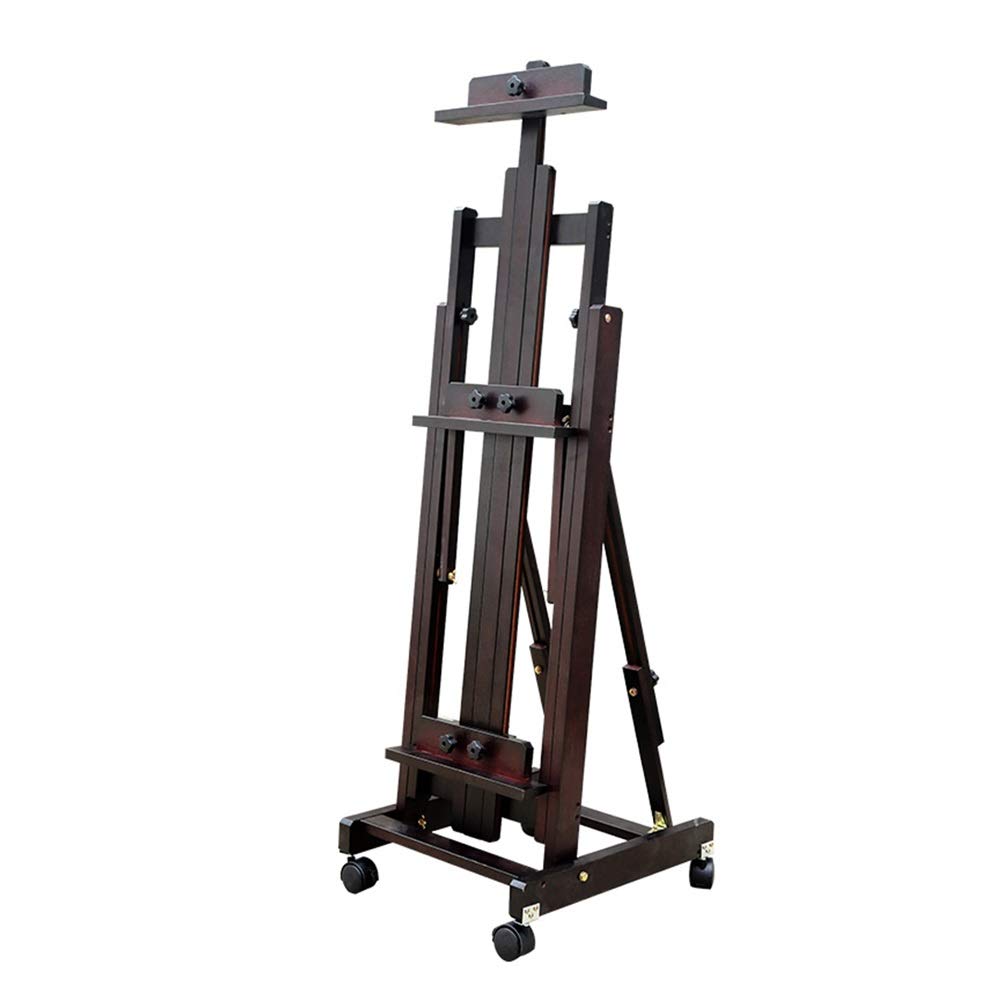 WDSOPK Easel Wooden Easel Bracket Sketch Easel Painter With Brush Book Shelf Easel Stand Picture Frames(Brown)
