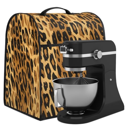 Coffee Maker Cover Leopard Print Texture Kitchen Appliance Covers Small Appliance Covers Blender Cover Juicer Cover Dust Covers for Kitchen Appliances with Top Handle and Pockets,Washable,B954