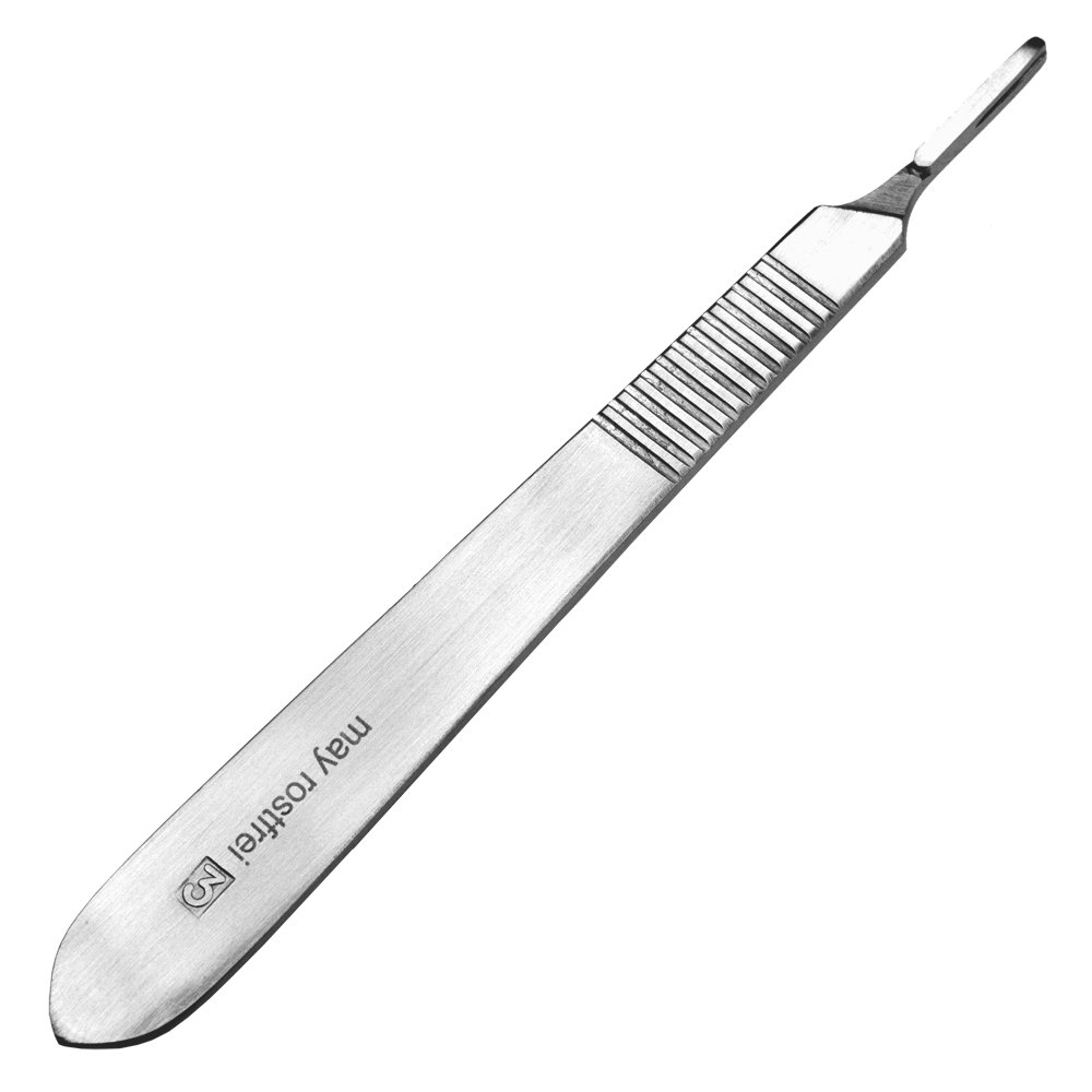 May Set Lames de Gouge pour Podologie & Pédicure | 100x Lames stériles Fig 1 en Acier Carbone + Manche de Scalpel N°3 en Inox | Instruments professionnels pour cors et callosités