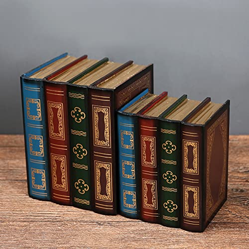Tosnail 2 Pack Decorative Book Boxes Wooden Antique Book Decorations Vintage Book Storage Box #TOP5