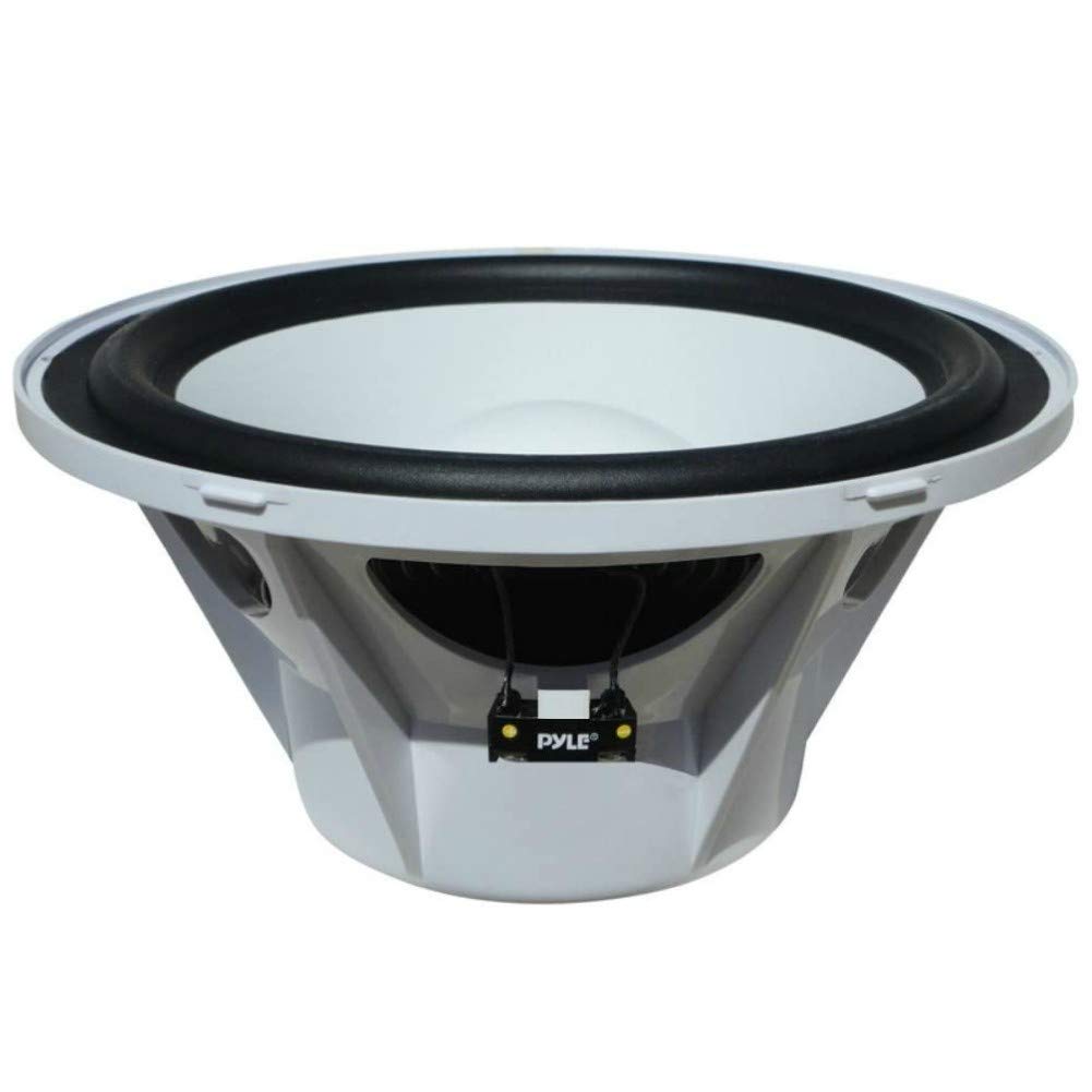 SUBWOOFER IMPERMEABILE WATER PROOF PYLE PLMRW12 12" 30,00 CM 300 MM BIANCO PER IMBARCAZIONI BARCA GOMMONE O PISCINA O LOCALI ALL'APERTO, SINGOLA BOBINA DA 4 OHM DA 300 WATT RMS E 600 WATT MAX