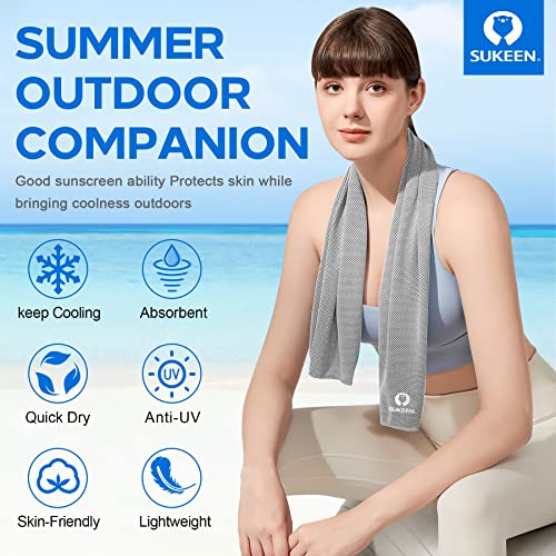 Image of Sukeen 4 Pack Cooling Towels (40 inchx12 inch),Ice Towel,Soft Breathable Chilly Towel,Microfiber Towel for Yoga,Sport,Running,Gym,Workout,Camping,Fitness,Workout & More Activities