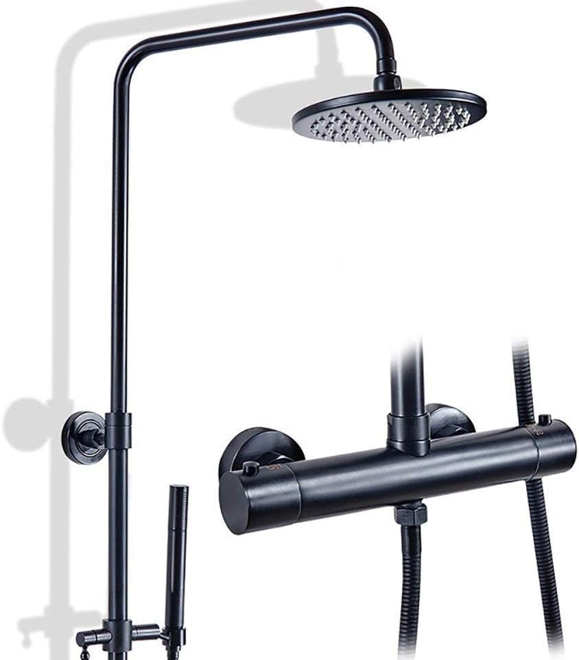 Mitigeur thermostatique cuivre noir pour douche et baignoire