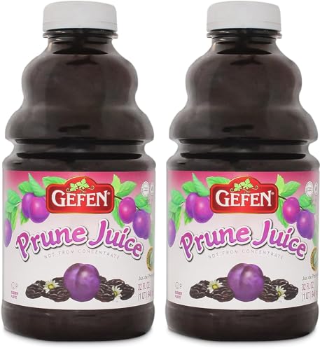 Gefen All Natural Prune Juice 946ml (Pack of 2) Not from Concentrate | No Added Sugar | High in Fibre Iron & Vitamin C | Kosher (Including Passover)