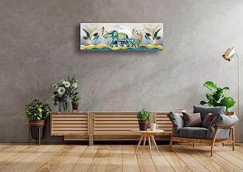 Image of Polyester Printed Air Conditioning Dust Cover Folding Designer Ac Cover For Indoor Split Ac 1.5 Ton (97X 31X 21 Cm ) (Elephant)