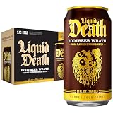 Liquid Death Soda-Flavored Sparkling Water - Rootbeer Wrath, Less Sugar*, Huge Flavor, No Caffeine, No Artificial Sweeteners, 12 Fl Oz (Pack of 12)