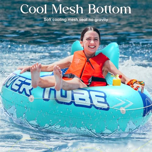 Glimin 53" Adult Heavy Duty River Tube Float Holds 300lb, Blue, 10 Pcs - image 6