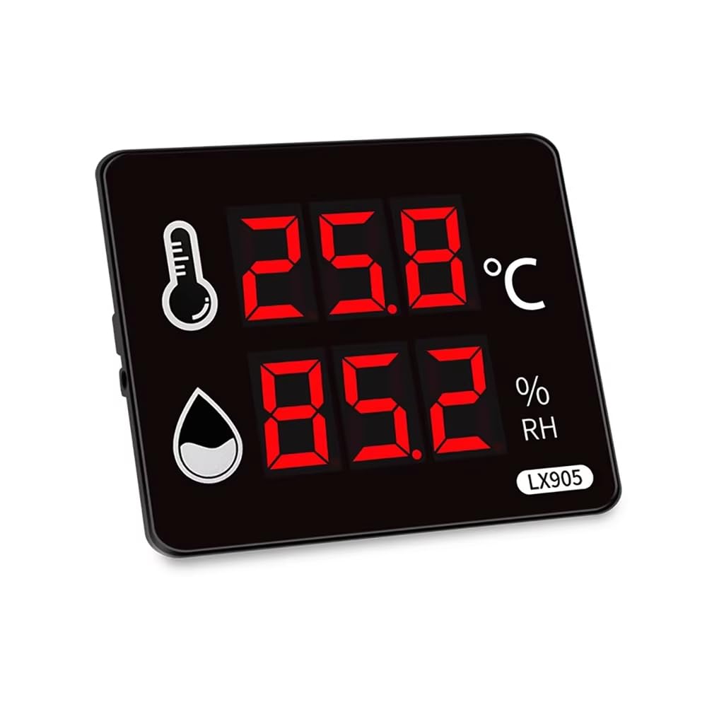 Toplionace Przemysłowy Termometr Cyfrowy z Higrometrem – Precyzyjny Wyświetlacz LCD do Monitorowania Temperatury i Wilgotności w Pomieszczeniach