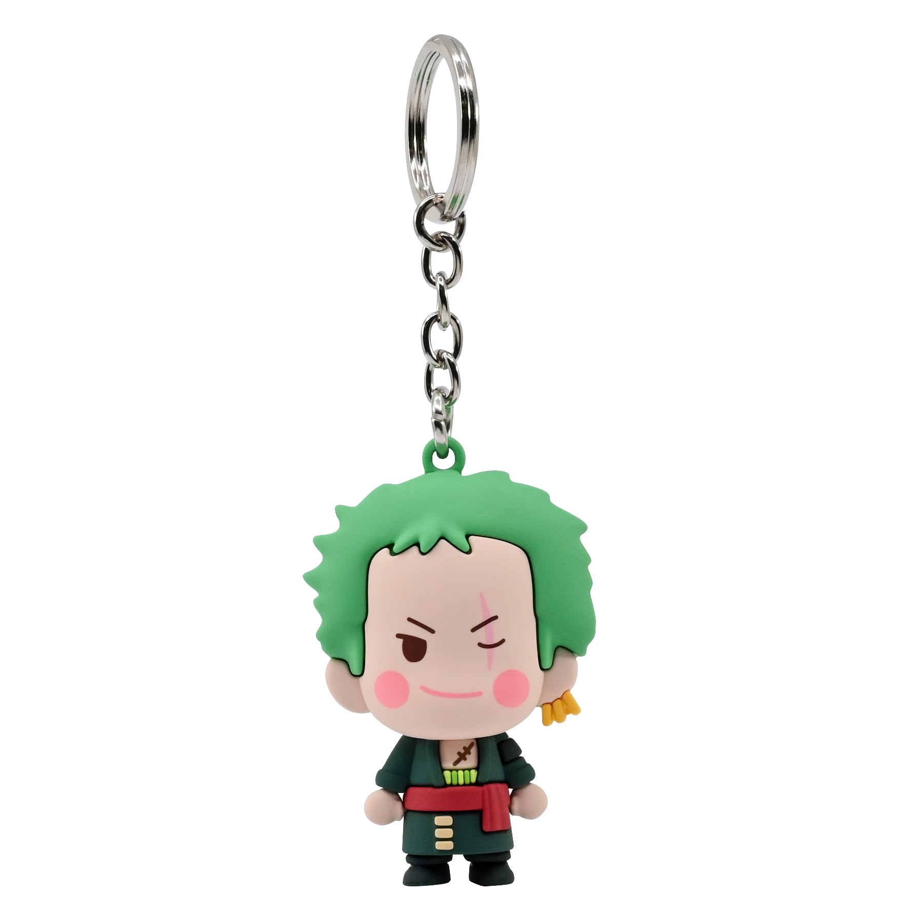YuMe One Piece Keychain - Zoro | Pocket Hero Window Series Accessory for Kids Age 3+ | Metal Keyring & Rubber Chibi Straw Hat Pirates Doll Figure | Collectable Manga Gift | Get All 6 Characters