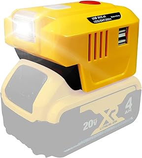 150W Power Inverter Generator Fit for Dewalt 18V 20V MAX XR Li-ion Battery, DC 20V to AC 110V-120V Portable Power Station with Dual USB Outlet and AC Outlet and 200LM LED Light Battery Inverter