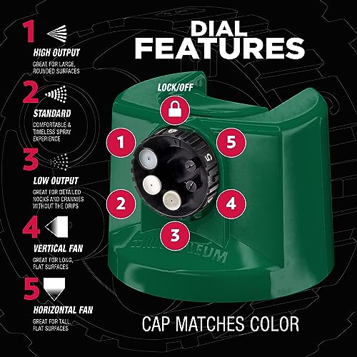 Image of Rust-Oleum Stops Rust Custom 5-in-1 Spray Paint, Gloss Hunter Green | Rust Preventive Enamel, Multi Surface (Metal, Wood and More), Adjustable Dial for Better Control, Fast Dry, Comfort Tip