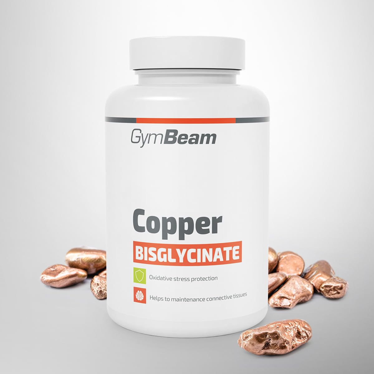 GymBeam Integratore di Rame - Bisglicinato di Rame ad alta assorbibilità, 1mg per Porzione, Sostiene Sistema Immunitario e Nervoso 120 Capsule