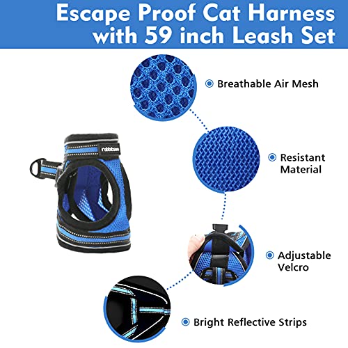 rabbitgoo Cat Harness and Leash Set for Walking Escape Proof, Adjustable Soft Kittens Vest with Reflective Strip for… - Image 4
