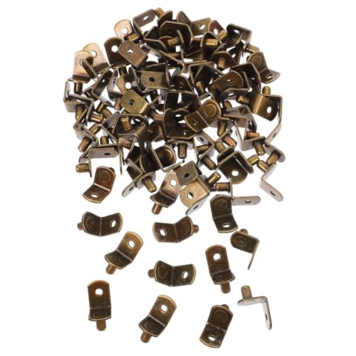 ABOOFAN Soportes para Estantes de Hierro Macizo con Perforación 6.0x8.5 Cm, 100 Piezas, Clavijas Ajustables para Muebles, Armarios y Estanterías, Soporte Estable para Uso Industrial