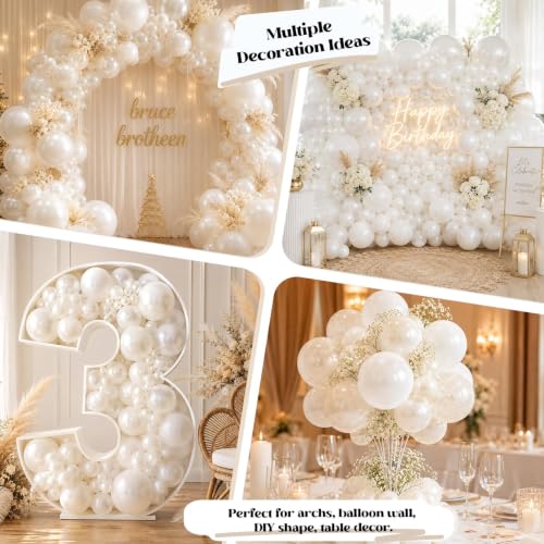 Image of Togvu Pearl White Balloons, 50Pack 5 Inch Small Mini Pearl Latex Party