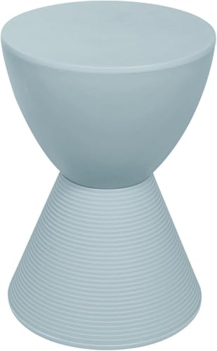 LeisureMod Mesa auxiliar moderna de reloj de arena, mesa auxiliar de tambor de carcasa de ABS con almacenamiento para uso en interiores y