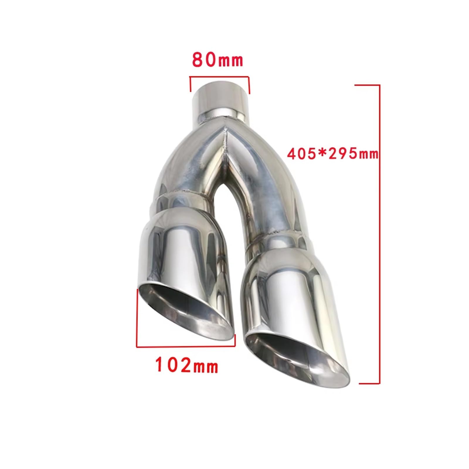 Tubo Punta Scarico Coda Auto Terminali Di Scarico Doppi In Acciaio Inossidabile Auto Interfaccia 80 Mm Uscita 102 Mm Terminale Di Scarico Per Auto