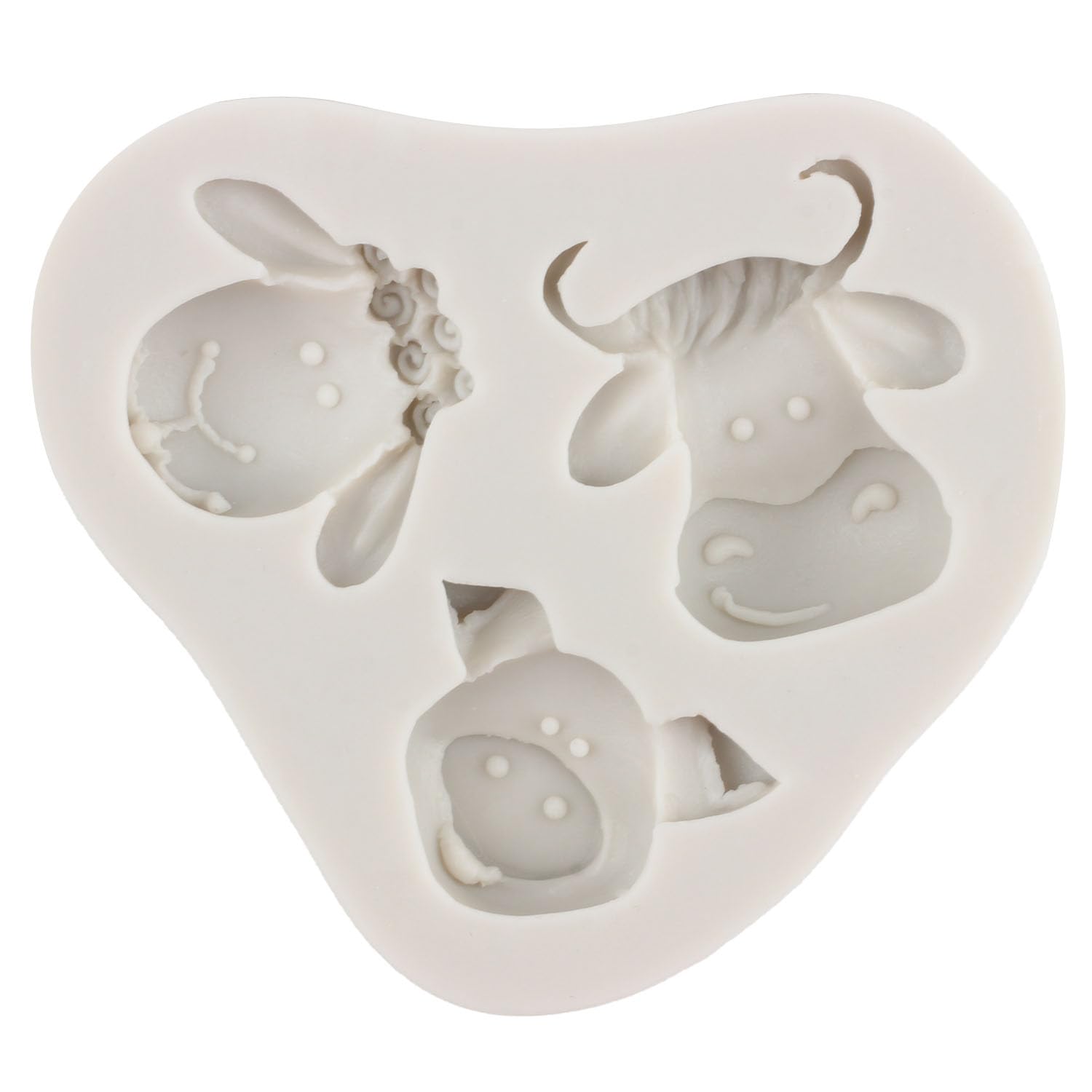 Set 5 Stampi In Silicone A Forma Di Animali Fattoria
