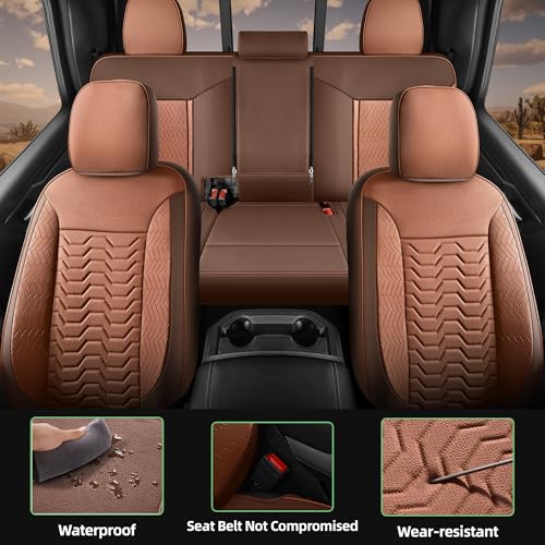 Image of Red Rain Leather Seat Cover for Chevy Silverado Seat Covers 2019 to 2026