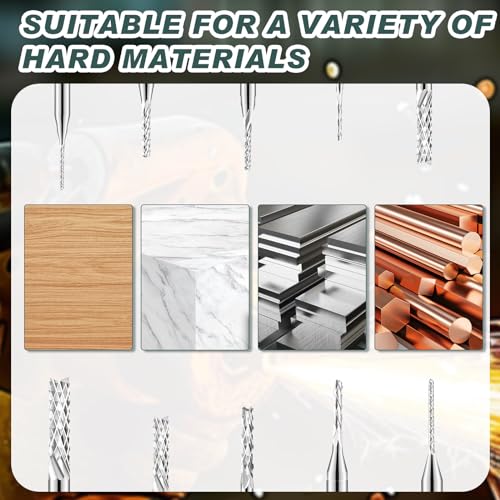 Threlaco 80 Pcs End Mills CNC Router Bits, 1/8" Shank CNC Cutter Milling Carving Bit Set Including 2-Flute Flat Nose and Ball Nose Milling Bits, Nano Blue Coat and Titanium Coat CNC Kit - Image 6