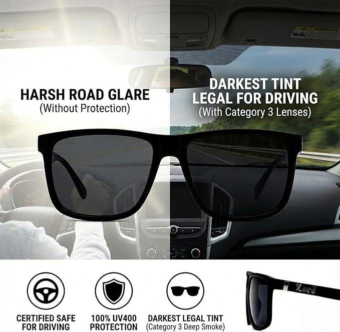 Image of Locs 2-Pack Sunglasses - Flat Top Hardcore Shades Series - Maximum Legal Driving Darkness