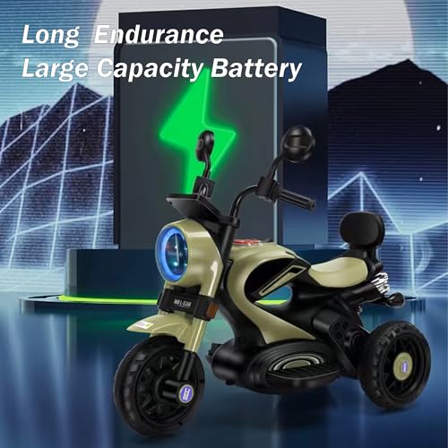 Image of Little Rides Super Harley Bike | Rechargeable Battery Operated Ride-On Bike for Kids | Ages 2 to 4 Years | Royal Enfield Style | Premium Ride-On Toy Bike for Toddlers - Children (Gold)