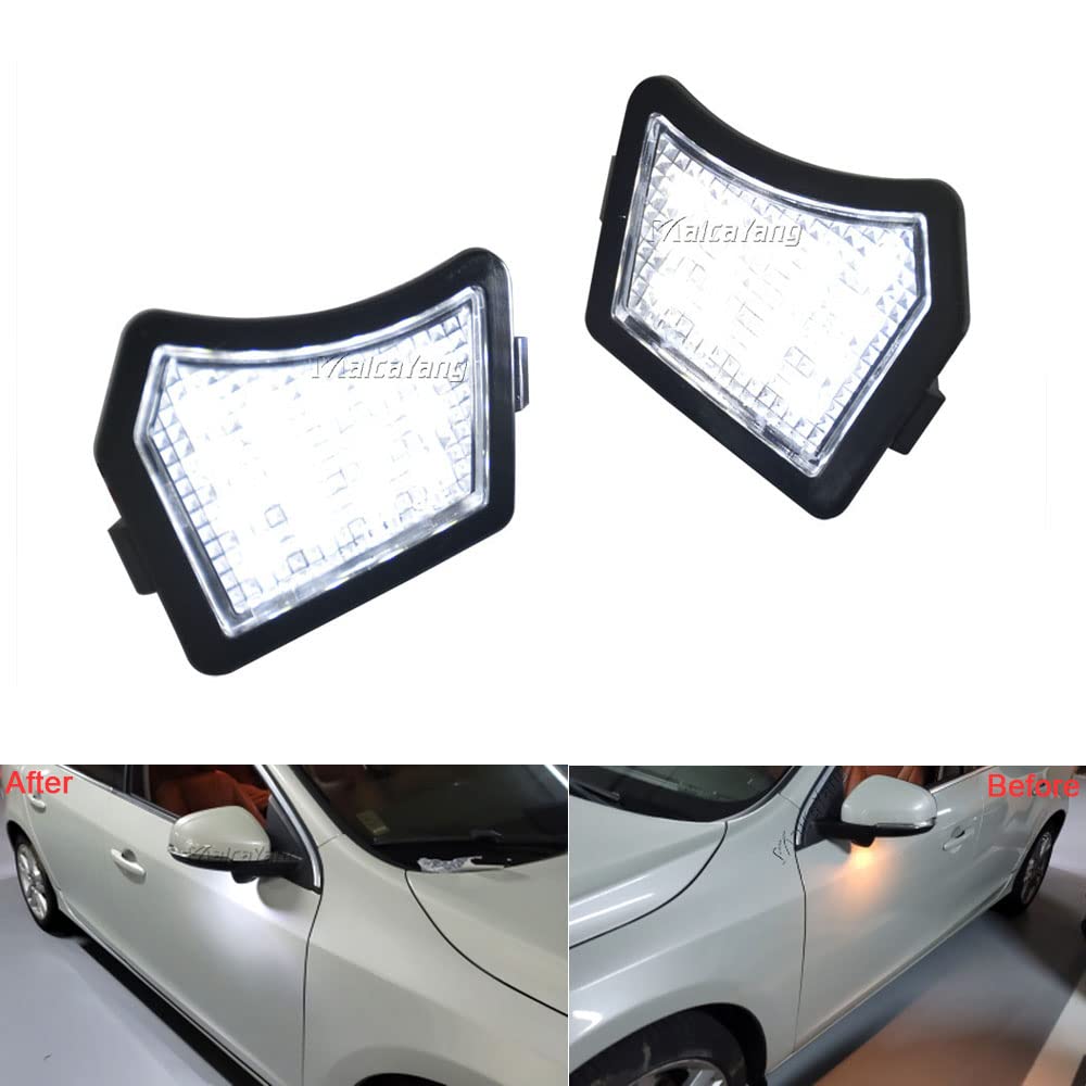 Luci Led Specchietto Laterale NSLUMO (2 Pezzi) – Luce Pożżanghera Bianca 6000K Per Volvo (V40, XC90, S60, V70) E Jaguar (XF, XE, XJ) - 2