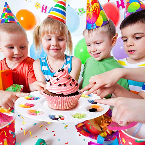 Image of Hulameda 28 Pcs Paint Tray Palettes Plastic for Kids to Put Cupcake and Art Painting