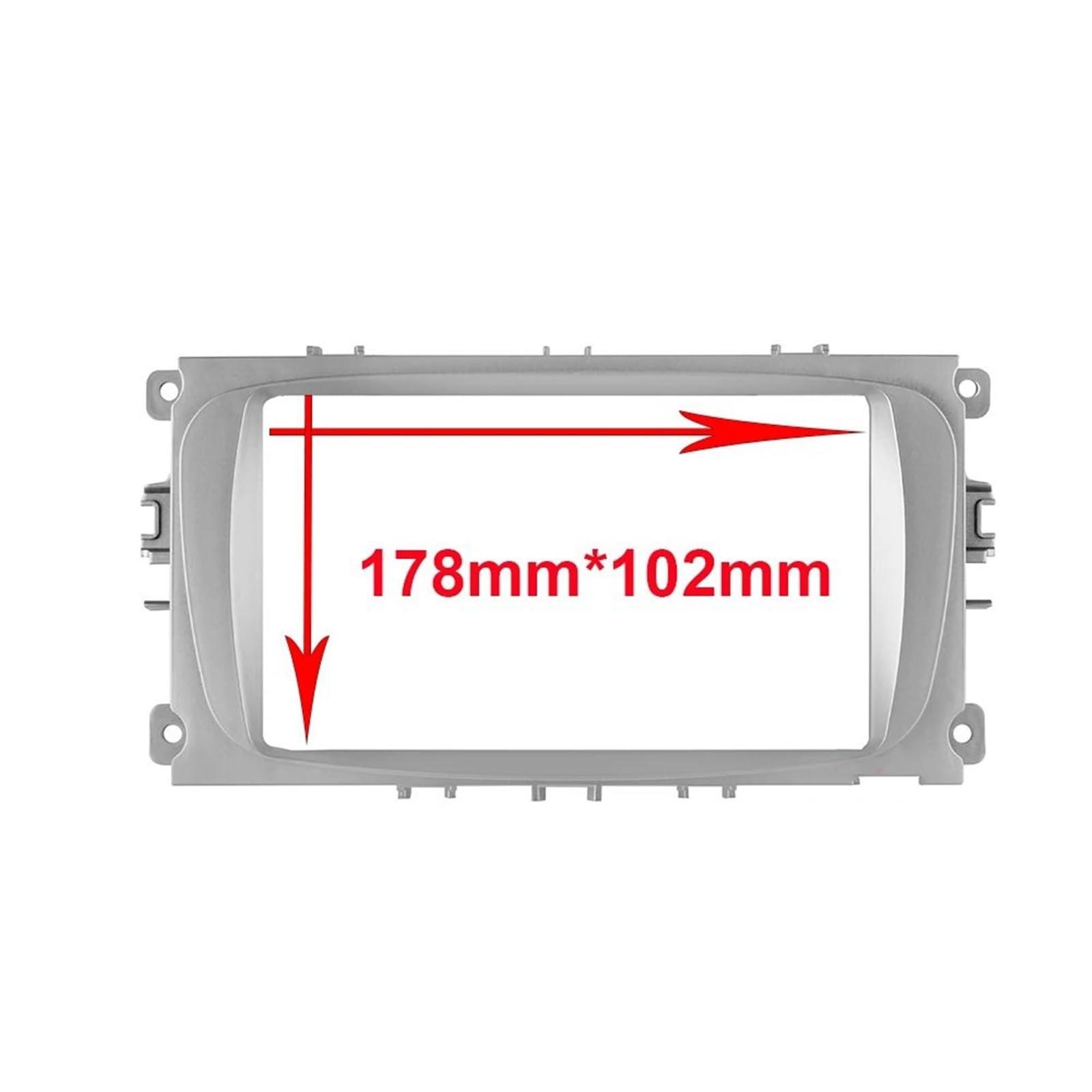 Ramka na radio samochodowe 2 DIN, 7 cali, ramka przysłony pasuje do Ford Focus 2 S-Max, pasuje do Mondeo DVD, pasuje do tapicerki wewnętrznej Dash Audio, zestaw zaślepek radiowych