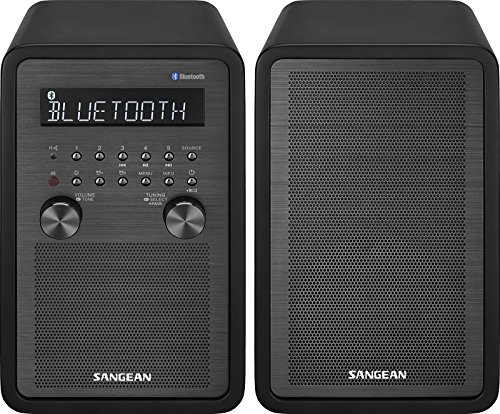 Sangean WR-50P FM-RBDS/AM/Bluetooth Wood Cabinet Table Top Stereo Digital Receiver System (Renewed)
