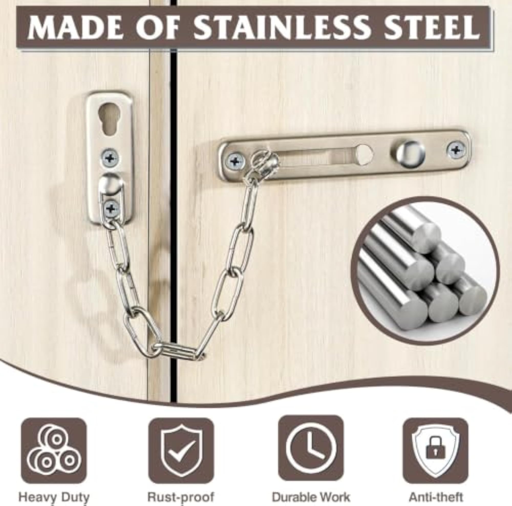 Heavy Duty Stainless Steel Door Security Chain Lock