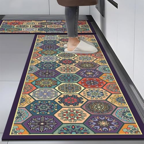 Image of Kitchen Anti Slip Mat for Floor, Waterproof Washable Kitchen Mats, Non Slip Kitchen Floor Mats for Home, Soft Mats for Kitchen, Kitchen Mats for Floor Anti Slip (HEXAGONE MAT)