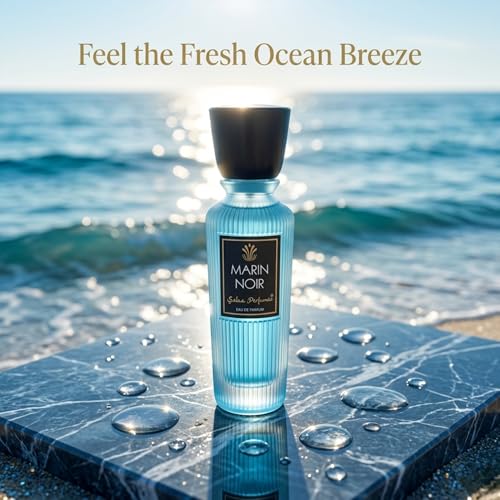 Image of Saba Marin Noir Perfume 50ml for Men | Long Lasting Aquatic Fragrance | Fresh Citrus, Marine & Woody Notes | Premium Summer Perfume for Gym, Office & Daily Wear