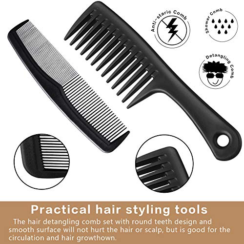 Patelai 3 Pieces Wide-Tooth Comb Detangling Shower Comb Set, Carbon Fiber Pick Barber Brush Tool For Beard, Long, Thick, Curly Afro Hair thumb #3