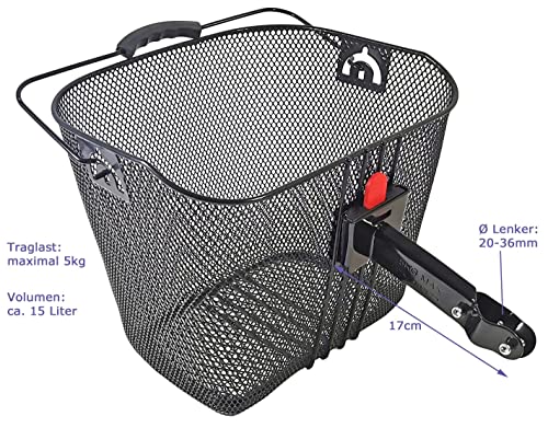 Lenkerkorb Fahrradkorb Korb E-Bike E-Scooter Quick-Halter 15l Red Loon