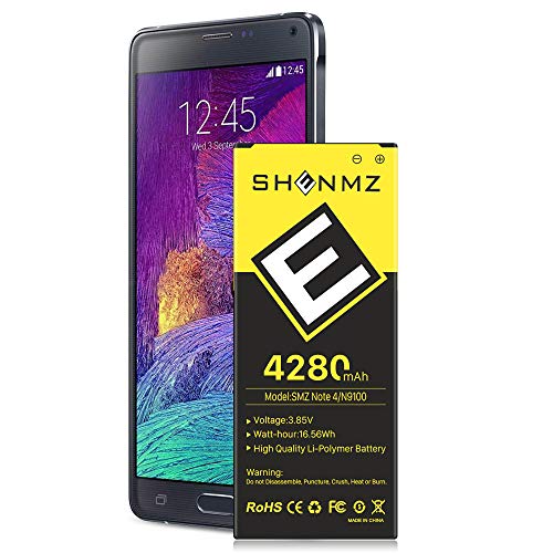 Galaxy Note 4 Battery, 4280mAh [Upgraded] 0 Cycle Li-Polymer Replacement Battery for Samsung Note 4 N910P, T-Mobile N910T, N910U LTE, N910F