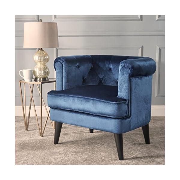 Miguel Tufted Studded Mid Century New Velvet Club Chair - Image 3