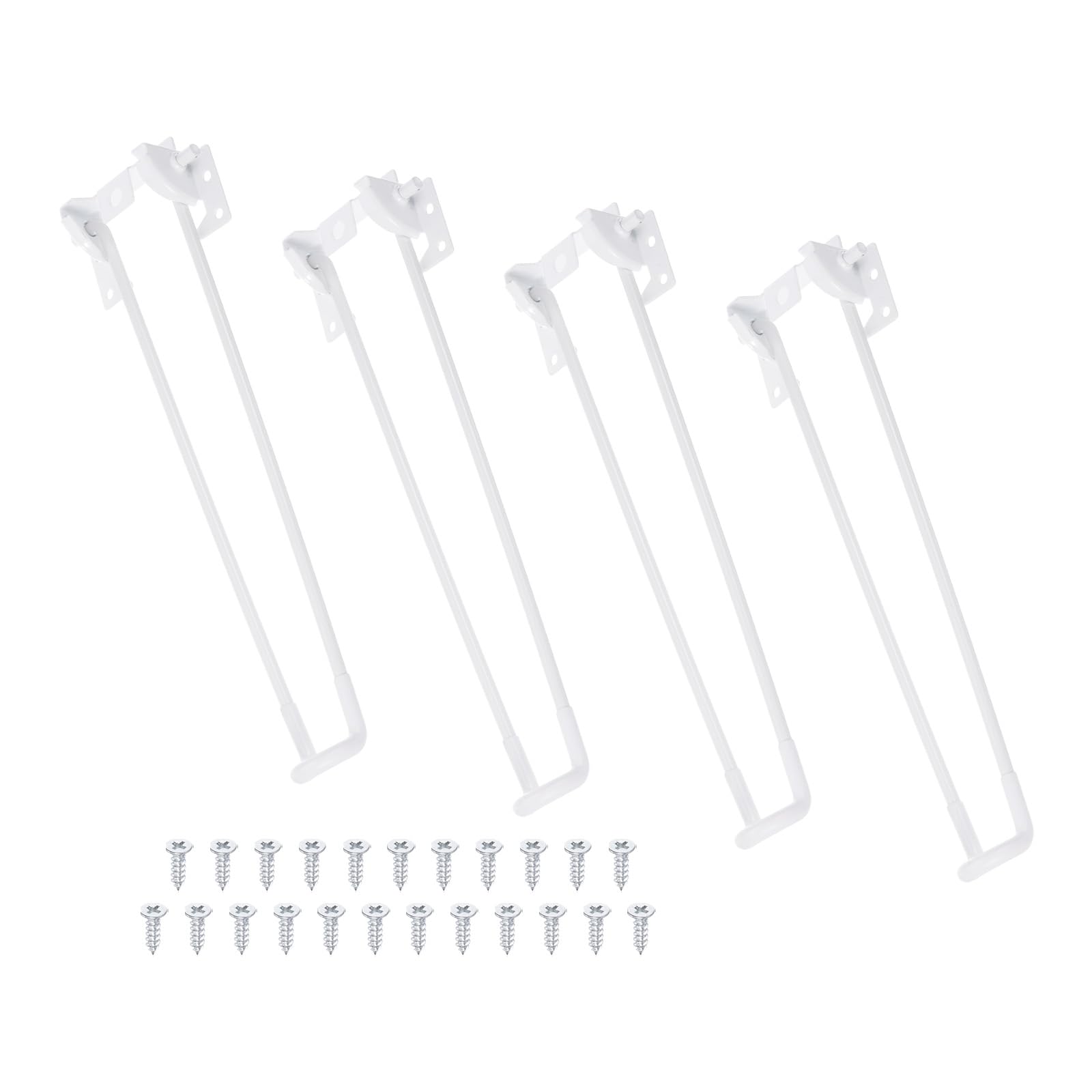 PATIKIL Foldable Hairpin Legs 12 Inch, 4 Pack Metal Folding Table Legs with Rubber Pads& Mounting Screws for DIY Furniture, Coffee Table, Laptop Table