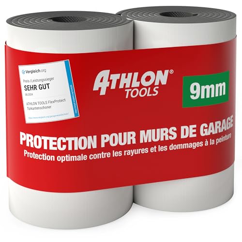 ATHLON TOOLS 2X FlexProtect Protection Murale de Garage, Longueur de 2 m respectivement, Protection des arêtes de portières de Voiture Extra épaisse,...