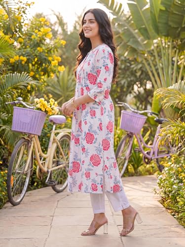 Image of INDO ERA Women's Cotton Ethnic Co-Ord Set | Kurta Pant Set | Stylish Cotton Suit Set for Women,10126 | Cord Set For Women Cotton |