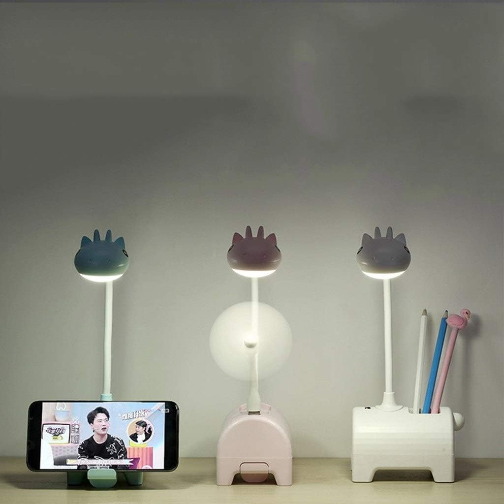 LED Desk Lamp Kids Lamp Creative Rechargeable Desk Lamp LED Eye Protection Table Lamp Dimmable Bedside Lamp with Pen Holder (Pink) Table Lamp Reading Lamp
