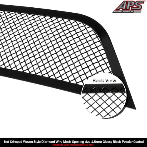 Image of APS Compatible with Toyota Highlander 2020-2026 Main Upper Stainless Steel Black Mesh Front Grill Grille Insert T75041H